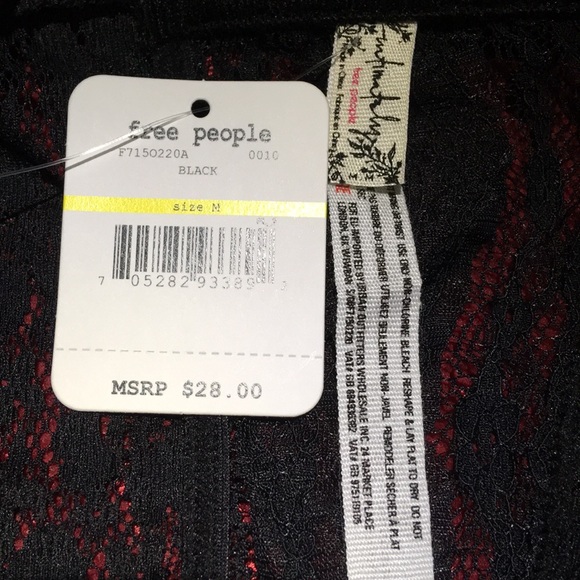 Intimately Free People Black Lace Bandeau Sz M NWT - Picture 6 of 6